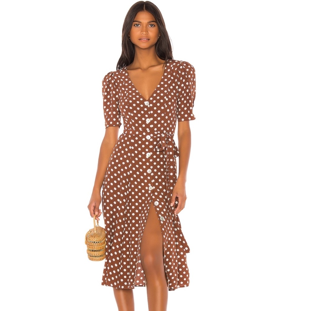 Bambina LPA midi dot amazing brown dress